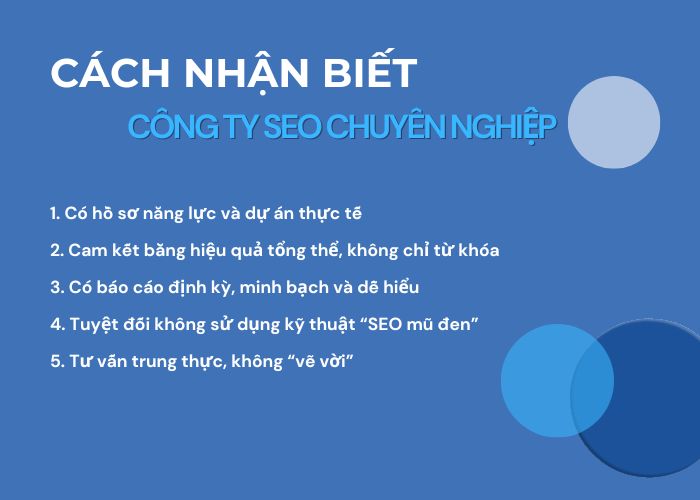 Cách nhận biết một công ty SEO chuyên nghiệp