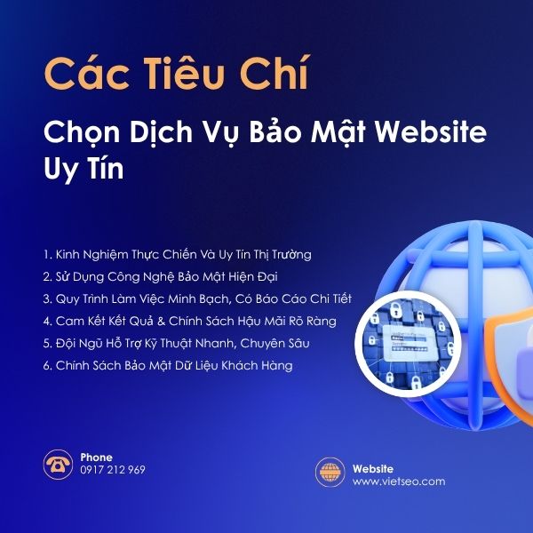 Các Tiêu Chí Chọn Dịch Vụ Bảo Mật Website Uy Tín