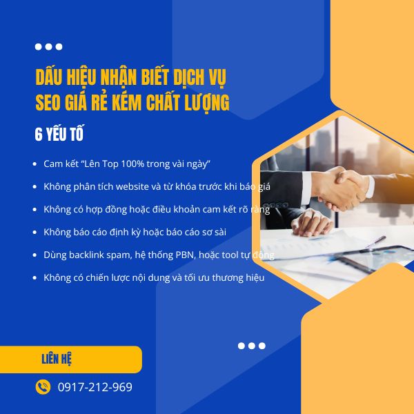 Dấu Hiệu Nhận Biết Dịch Vụ SEO Giá Rẻ Kém Chất Lượng