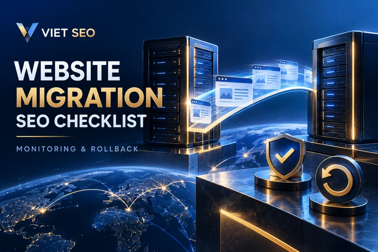 Website migration SEO checklist covering preparation, redirects, monitoring and rollback – VIET SEO